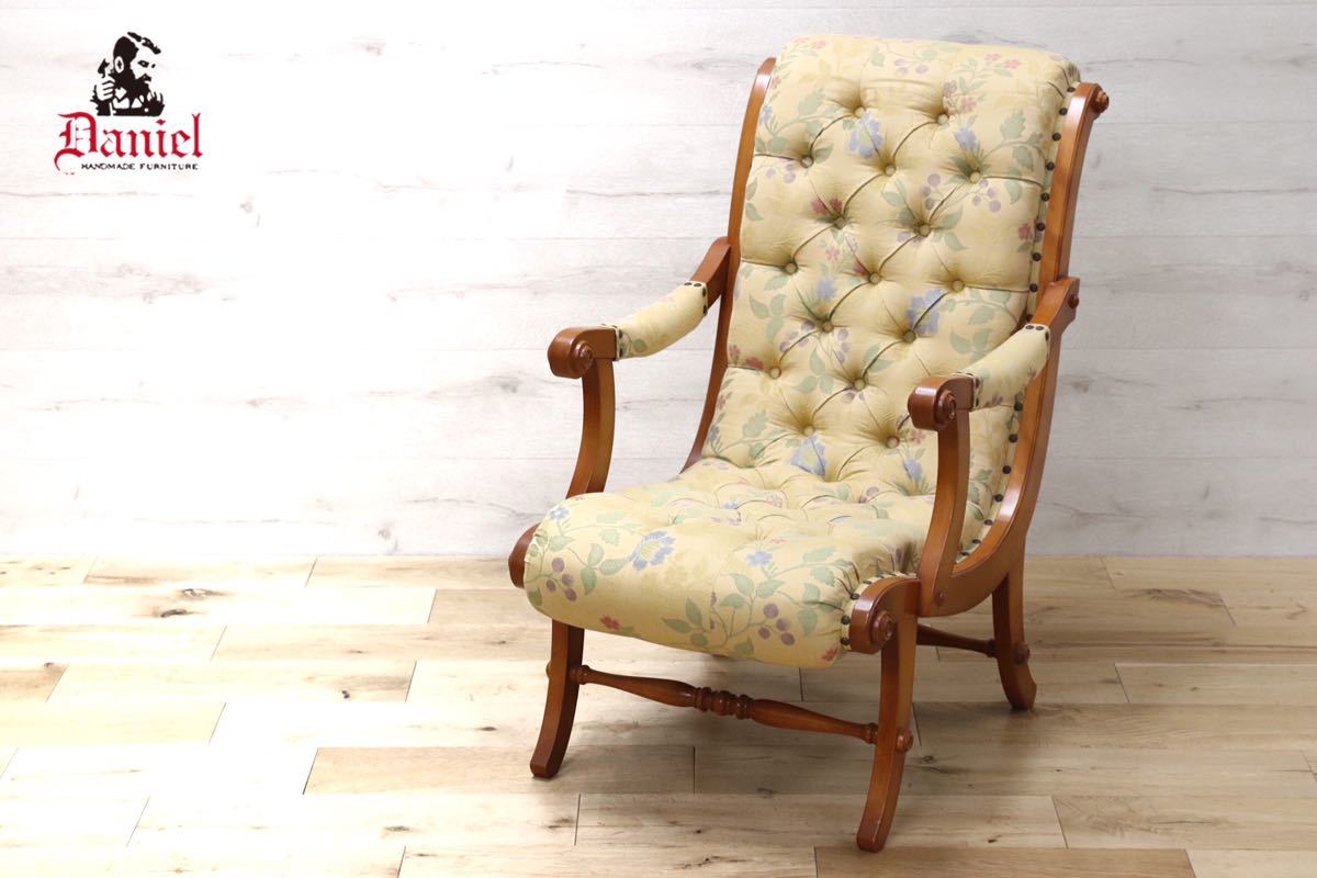 GMEH59A○横浜ダニエル / DANIEL boot ブーツ イージーチェア パーソナルチェア アーリーアメリカン ソファ アームチェア 樺桜 定価約26万