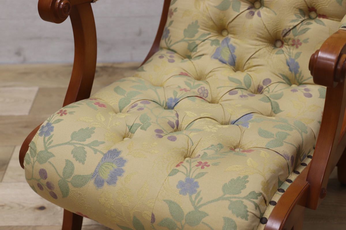 GMEH59A○横浜ダニエル / DANIEL boot ブーツ イージーチェア パーソナルチェア アーリーアメリカン ソファ アームチェア 樺桜 定価約26万