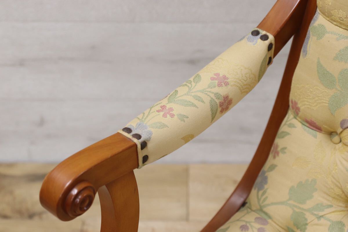 GMEH59D○横浜ダニエル / DANIEL boot ブーツ イージーチェア パーソナルチェア アーリーアメリカン ソファ アームチェア 樺桜 定価約26万