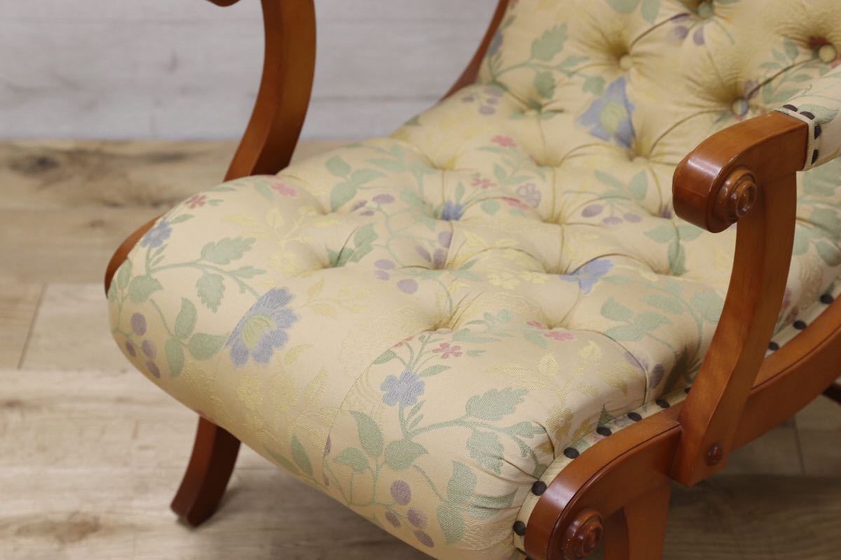 GMEH59D○横浜ダニエル / DANIEL boot ブーツ イージーチェア パーソナルチェア アーリーアメリカン ソファ アームチェア 樺桜 定価約26万