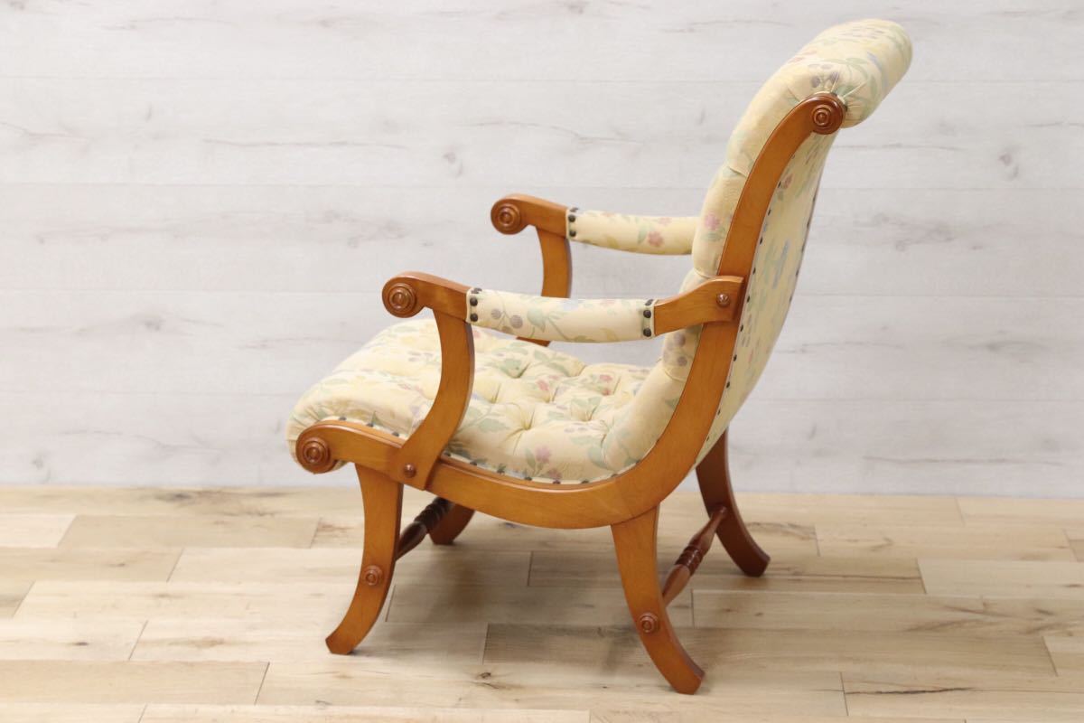 GMEH59D○横浜ダニエル / DANIEL boot ブーツ イージーチェア パーソナルチェア アーリーアメリカン ソファ アームチェア 樺桜 定価約26万