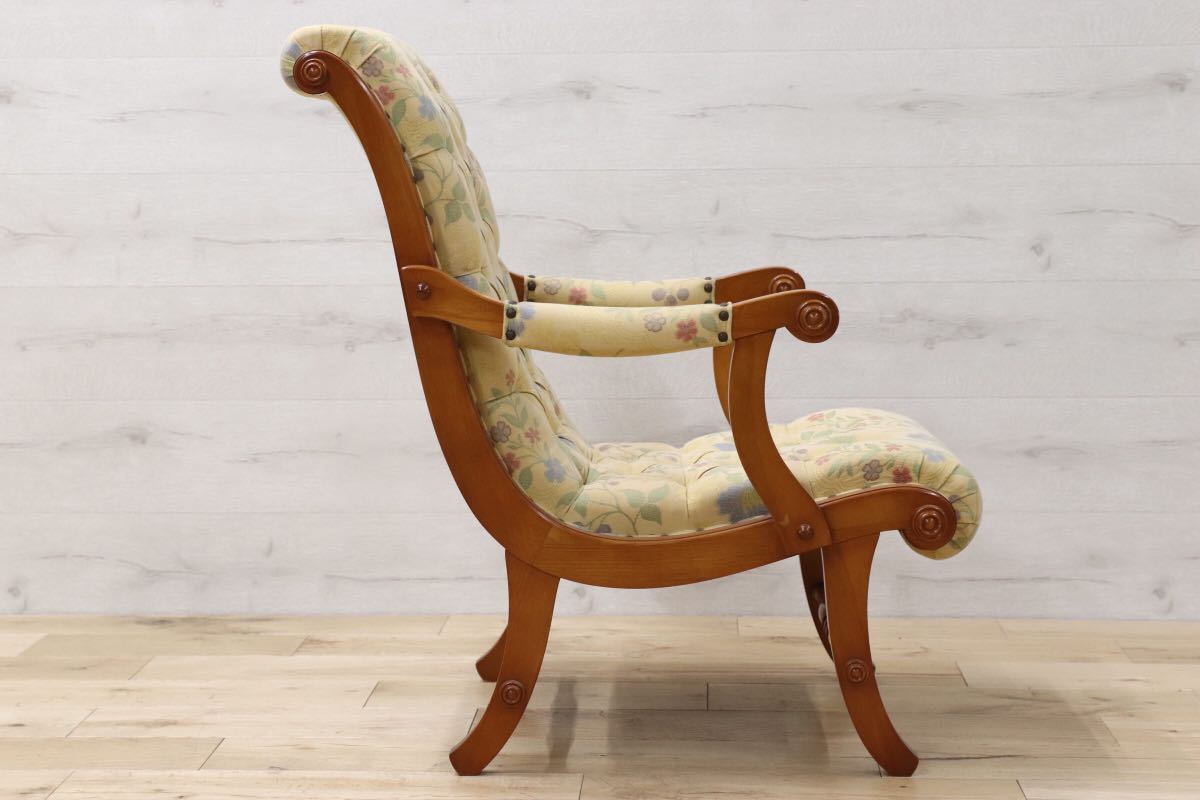 GMEH59D○横浜ダニエル / DANIEL boot ブーツ イージーチェア パーソナルチェア アーリーアメリカン ソファ アームチェア 樺桜 定価約26万