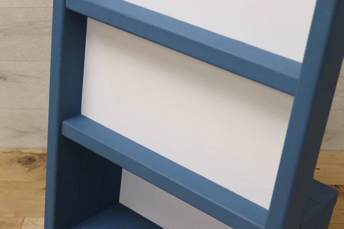 GMEK179○ハンドメイド シャビーシック マガジンラック 本棚 ハンドペイント ラック 棚 シェルフ