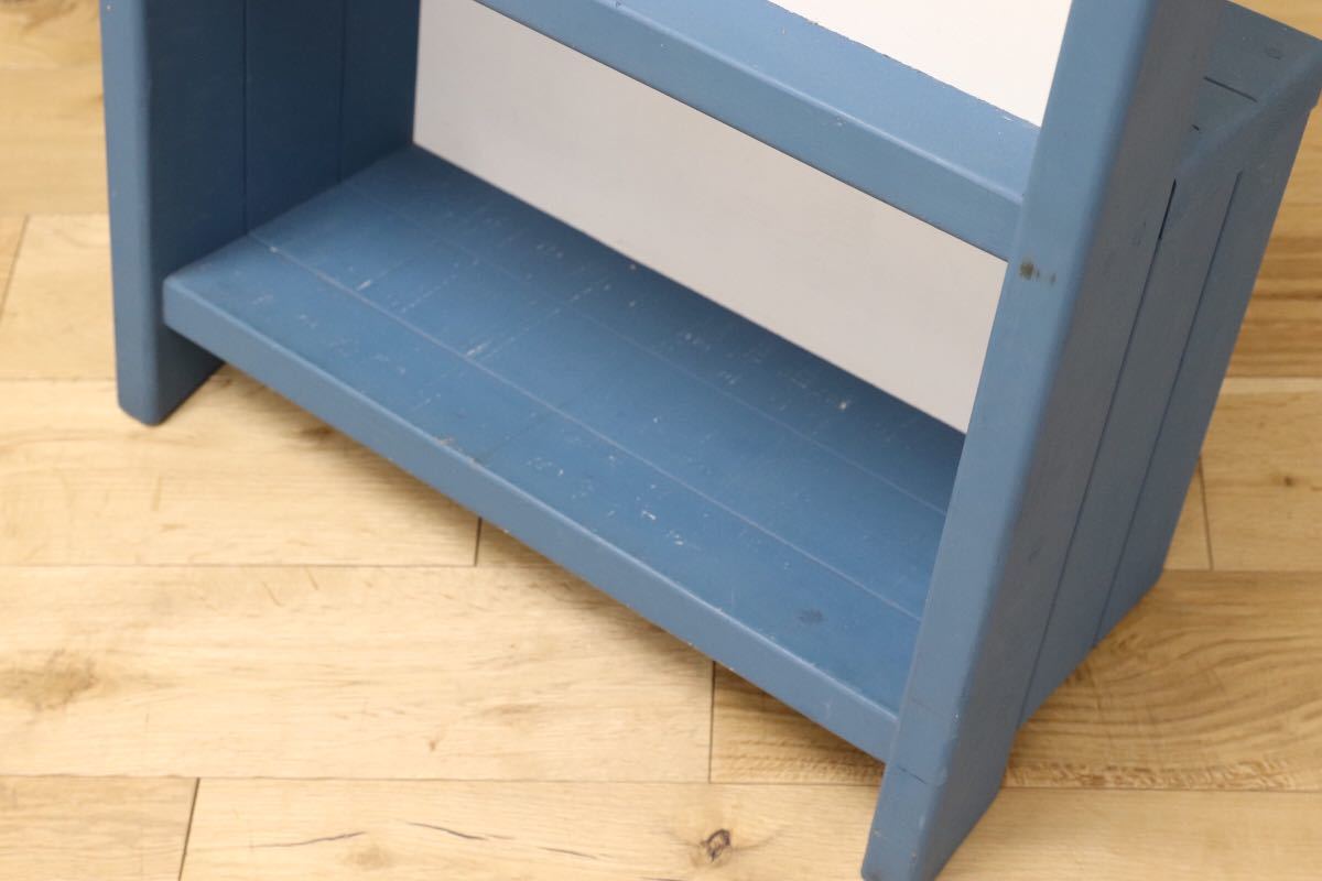 GMEK179○ハンドメイド シャビーシック マガジンラック 本棚 ハンドペイント ラック 棚 シェルフ