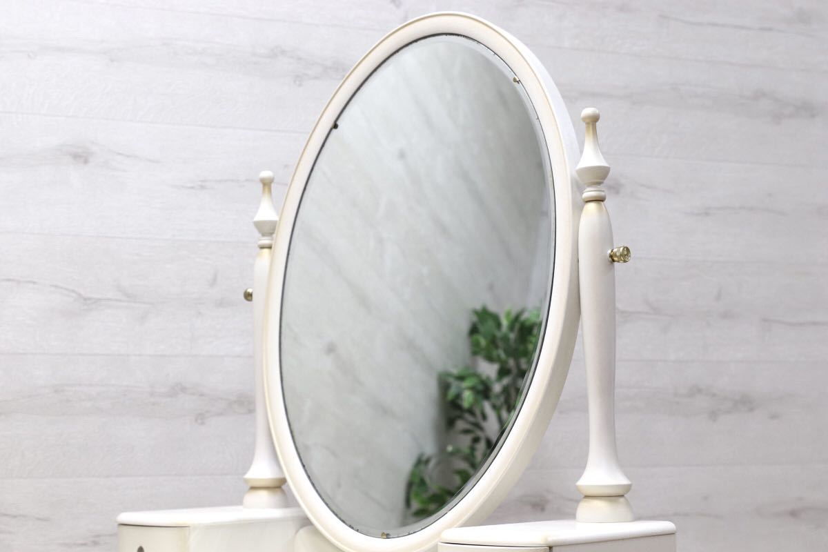 GMEN40○松永工房 KOBO フィオ ドレッサー チェア 椅子 鏡台 化粧台 姫家具 白家具 ロココ調 シャビー 定価20万弱 検)カンティーニュ