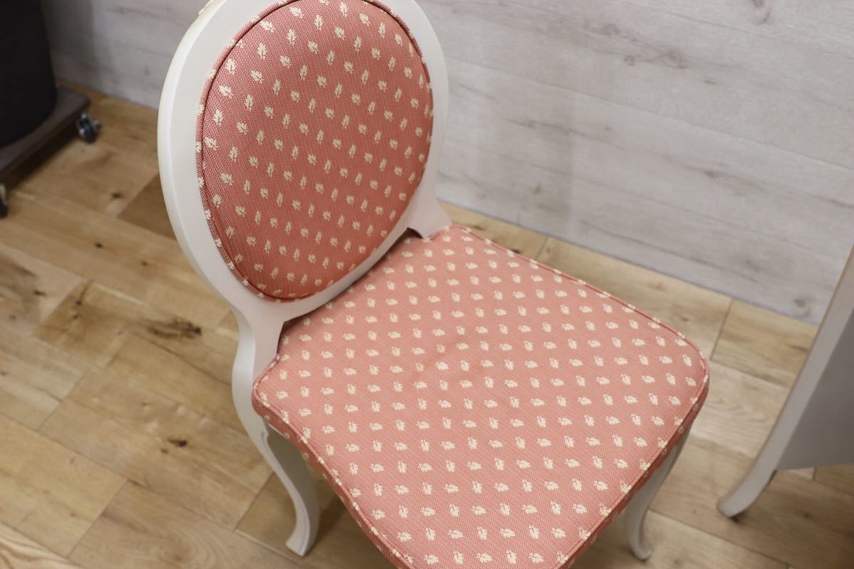 GMEN40○松永工房 KOBO フィオ ドレッサー チェア 椅子 鏡台 化粧台 姫家具 白家具 ロココ調 シャビー 定価20万弱 検)カンティーニュ