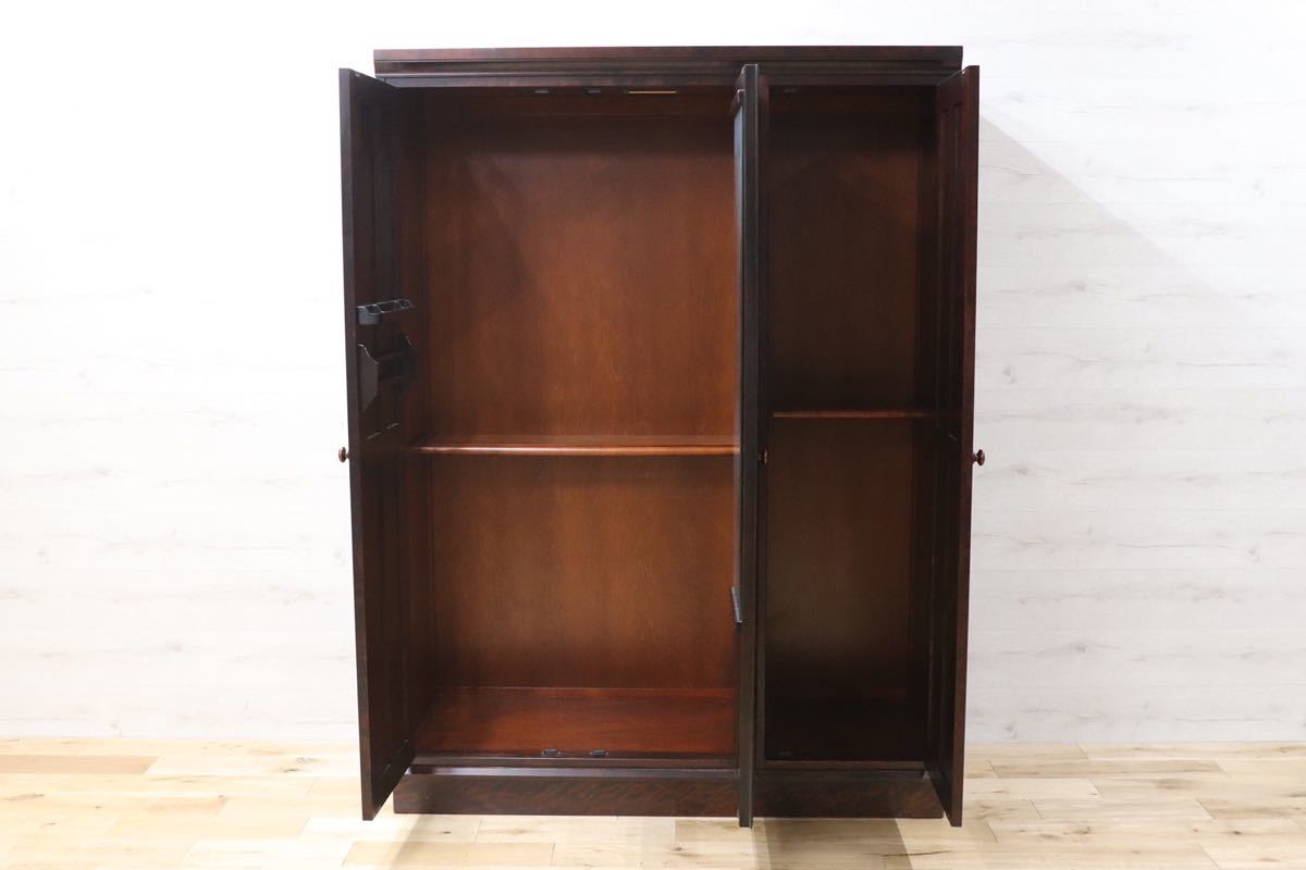 GMEK227○北海道民芸家具 OM763 ワードローブ 洋服箪笥 洋ダンス 樺材 最高級 定価約81.5万