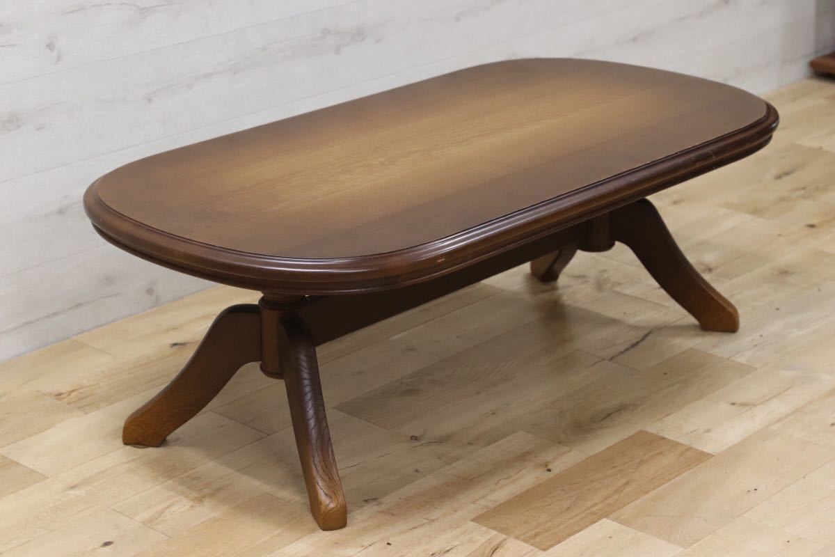 GMEK232○飛騨産業 / HIDA キツツキマーク センターテーブル リビングテーブル 無垢材 応接 机 ビンテージ カントリー