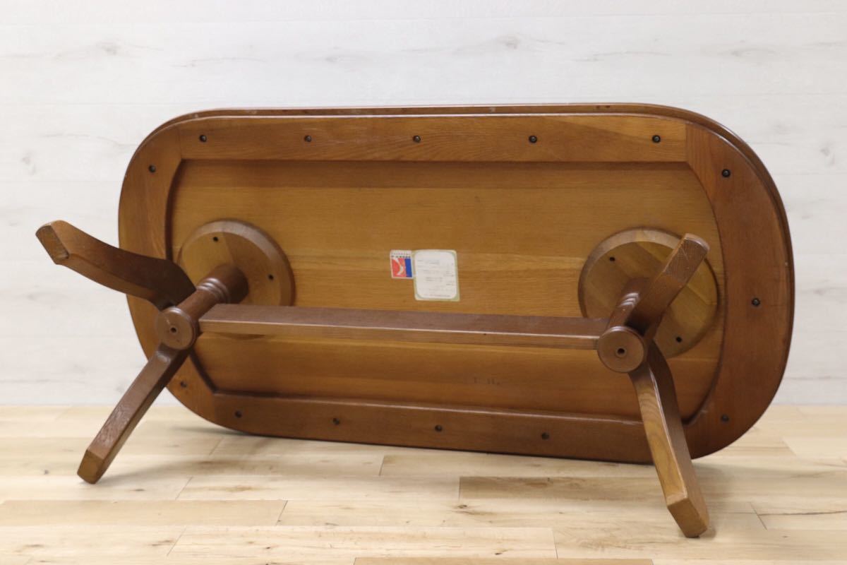 GMEK232○飛騨産業 / HIDA キツツキマーク センターテーブル リビングテーブル 無垢材 応接 机 ビンテージ カントリー