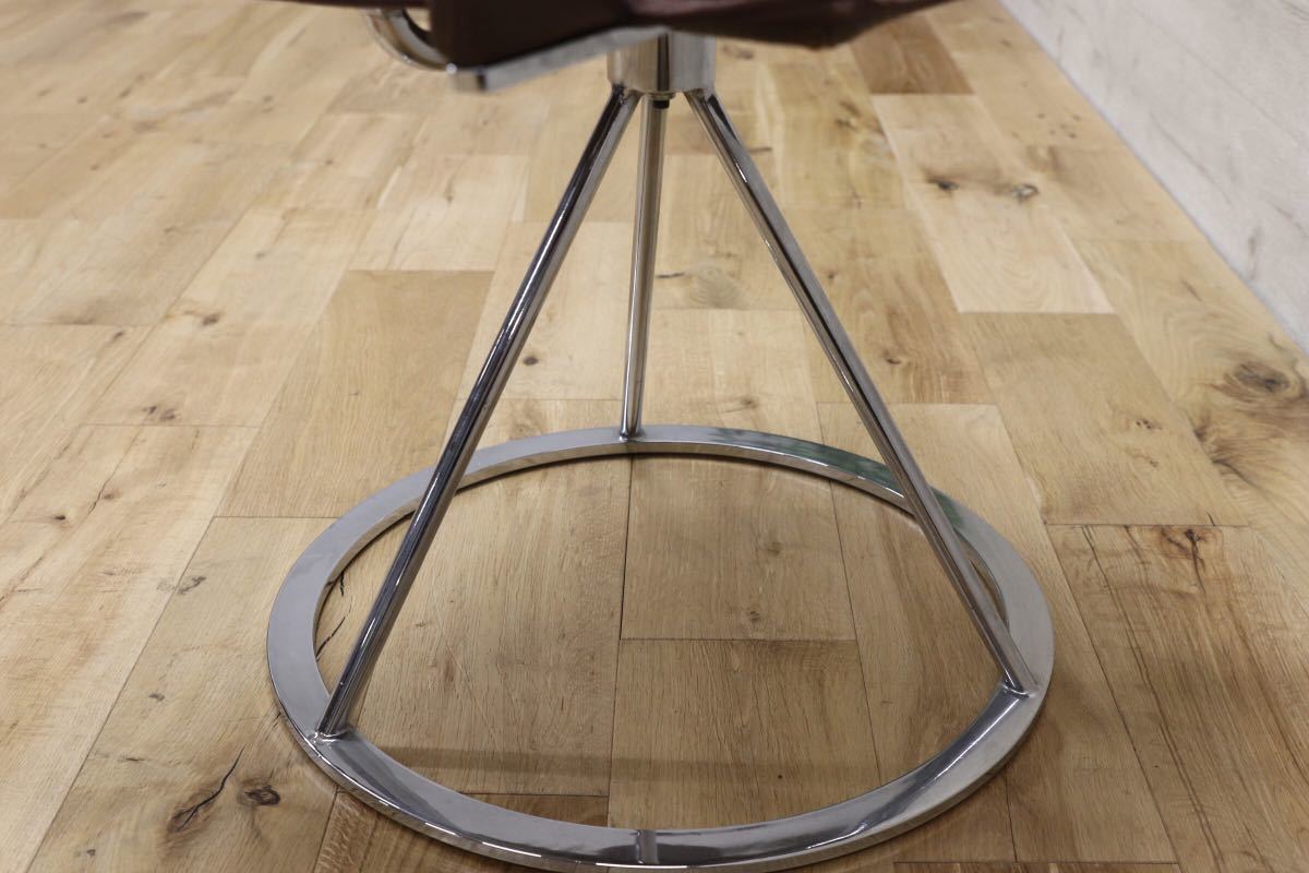 GMEK259A○Saporiti Italia / サポリティ イタリア 回転式 レザーチェア 高級 モダン 希少 ヴィンテージ 椅子 アームチェア