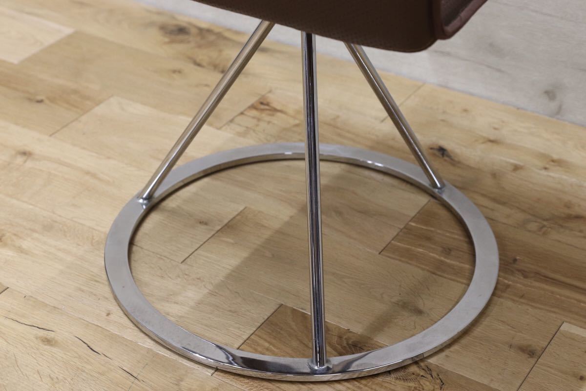 GMEK259B○Saporiti Italia / サポリティ イタリア 回転式 レザーチェア 高級 モダン 希少 ヴィンテージ 椅子 アームチェア