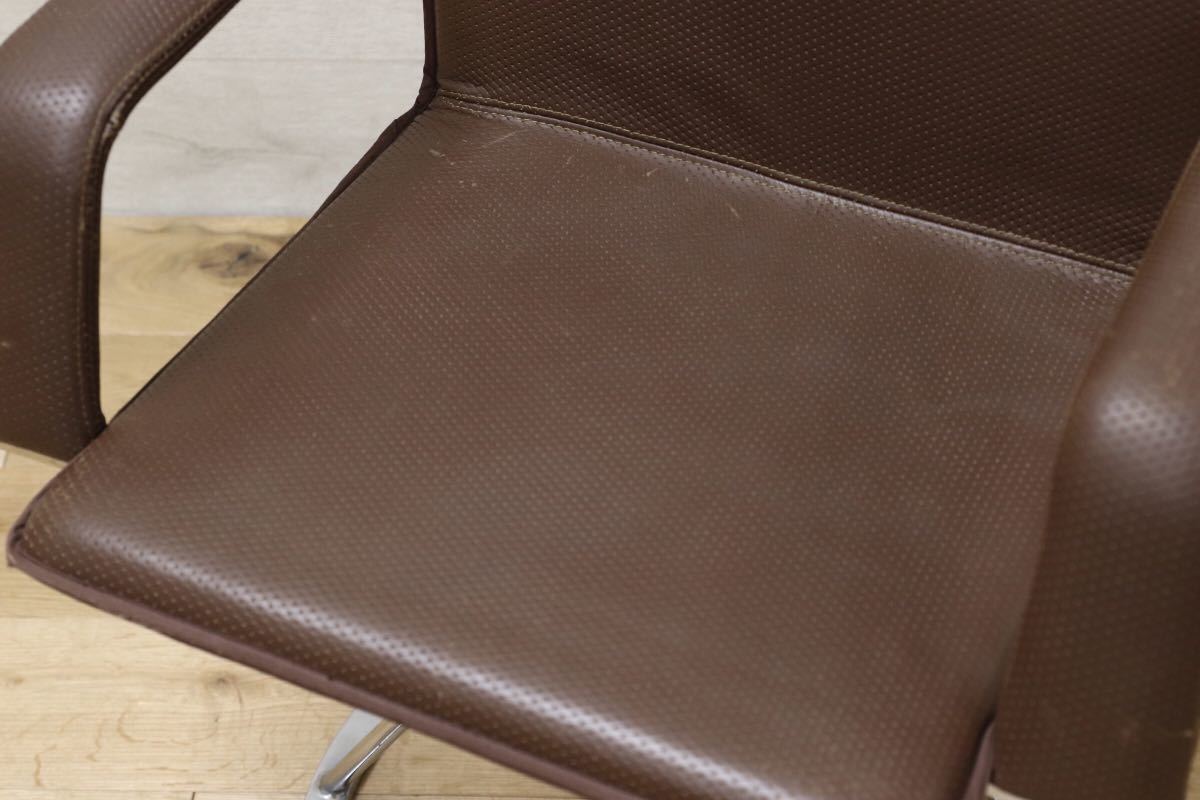 GMEK259C○Saporiti Italia / サポリティ イタリア 回転式 レザーチェア 高級 モダン 希少 ヴィンテージ 椅子 アームチェア