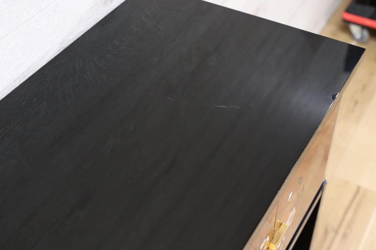 GMEK263○松山家具 最高級 茶棚 サイドボード 飾り棚 煎茶道具 和室 座敷 キャビネット 漆塗り 希少