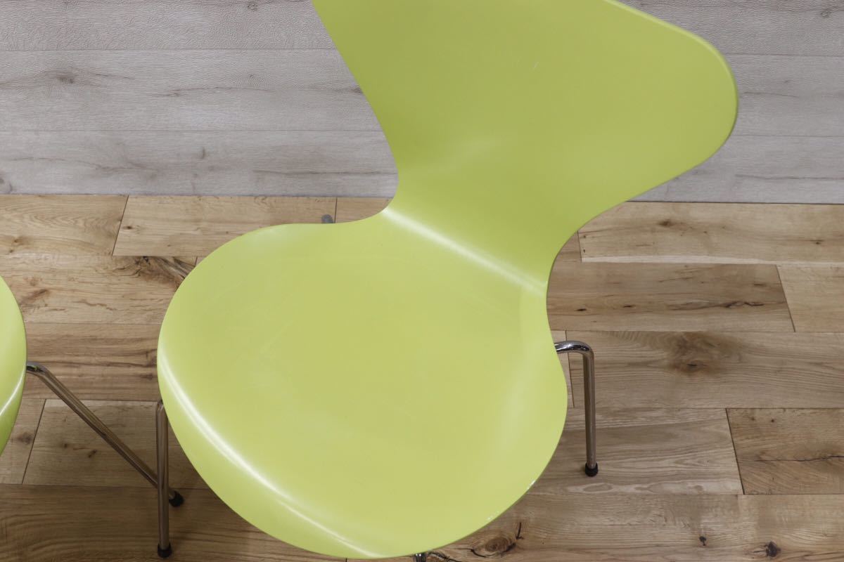 GMEH83○Fritz Hansen フリッツ ハンセン セブンチェア 4脚セット ライム 廃番カラー 北欧 デンマーク アルネヤコブセン 定価31.5万