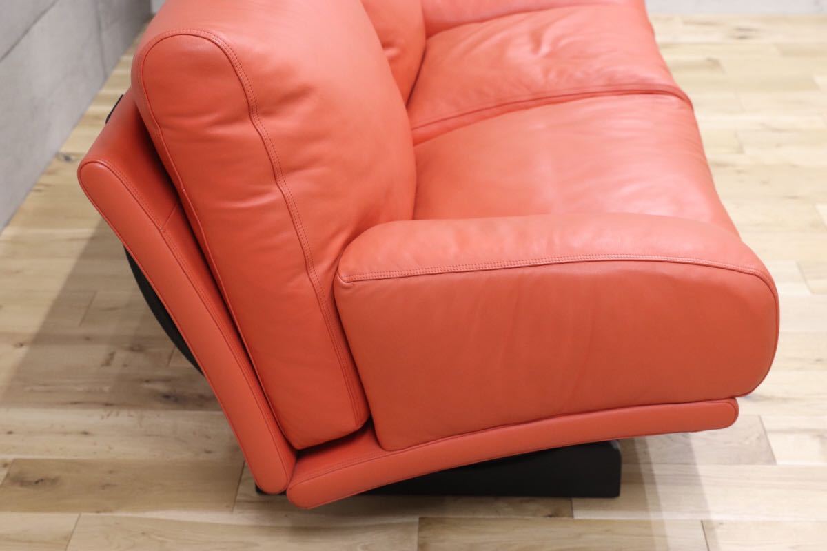 GMEK283○希少 Poltrona Frau / ポルトローナフラウ Tito Agnoli ティト アニョーリ 2人掛けソファ ラブソファ 2シーター 総革 イタリア製