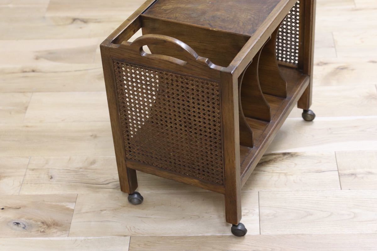 GMET135C○DREXEL HERITAGE / ドレクセルヘリテイジ マガジンラック サイドテーブル キャスターラック 定価約14万