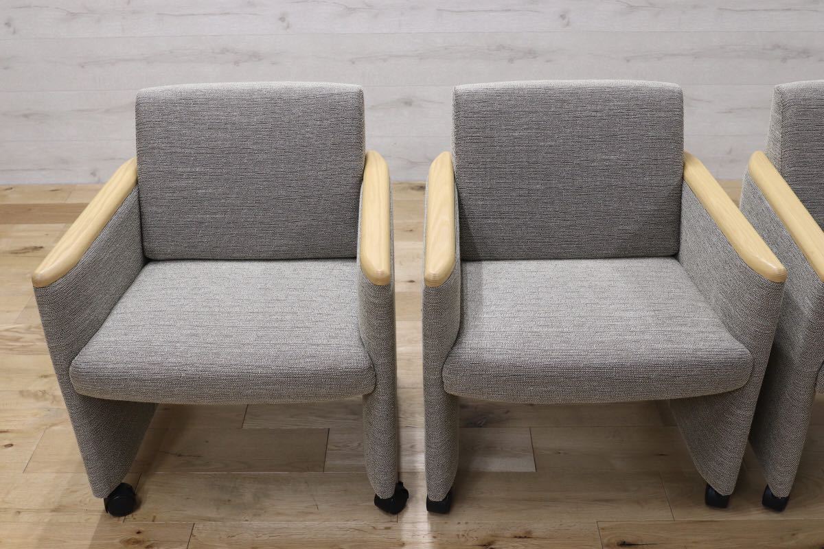 GMEK286○冨士ファニチア / Fuji furniture ミーティングチェア 事務 オフィス キャスターチェア 4脚セット 定価約28.6万 展示品