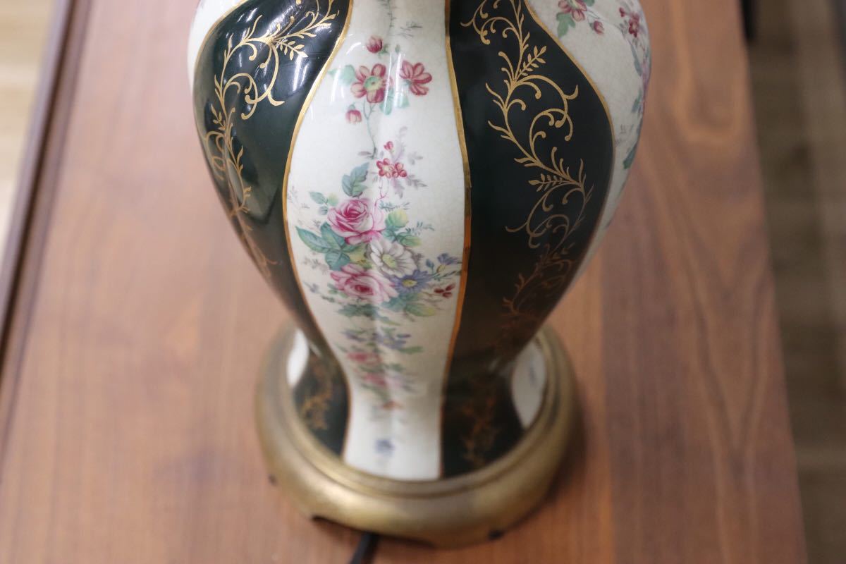 GMEH116B○DREXEL HERITAGE / ドレクセルヘリテイジ アンティーク テーブルランプ 照明 卓上ランプ 陶器 希少