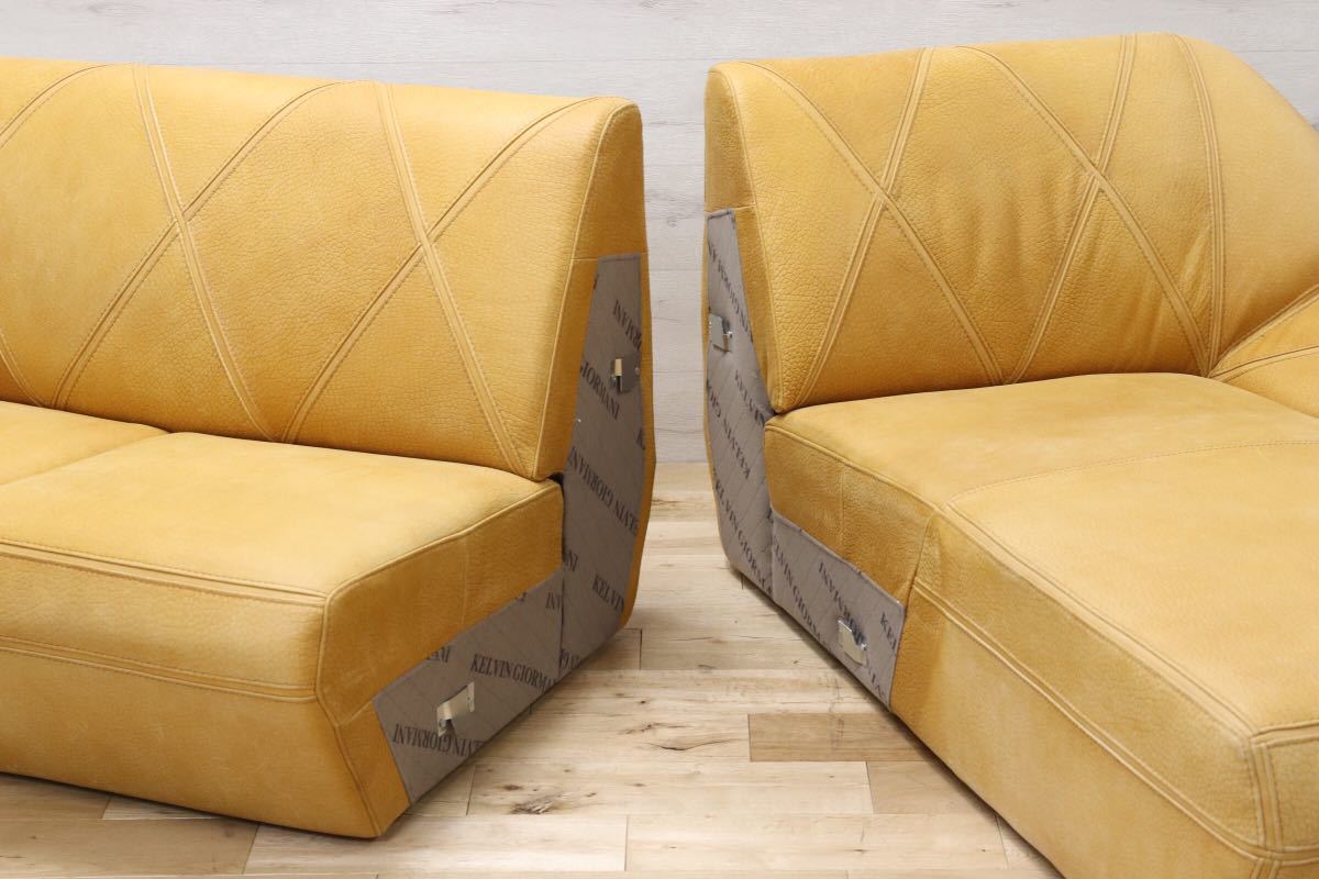 GMEN95○KELVIN GIORMANI / ケルビンジョルマーニ 総本革 最高級 カウチソファ 定価約60万