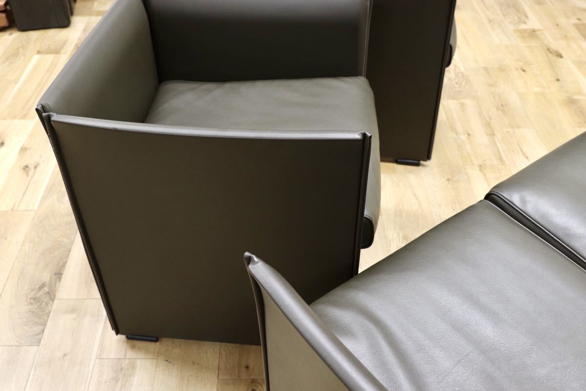 GMEH129○Cassina / カッシーナ WISKEY ウィスキーソファ 3点セット Mario Bellini マリオ・ベリーニ イタリアモダン 定価約118万 展示品