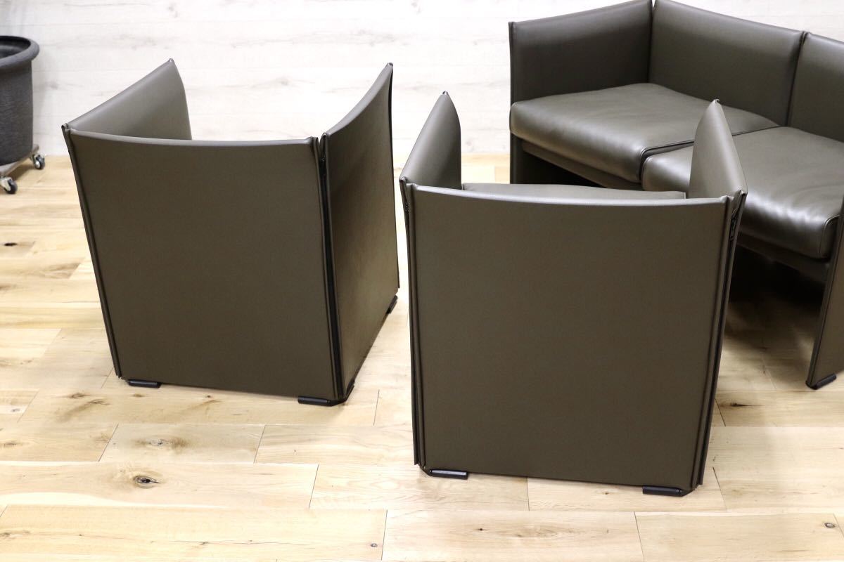 GMEH129○Cassina / カッシーナ WISKEY ウィスキーソファ 3点セット Mario Bellini マリオ・ベリーニ イタリアモダン 定価約118万 展示品