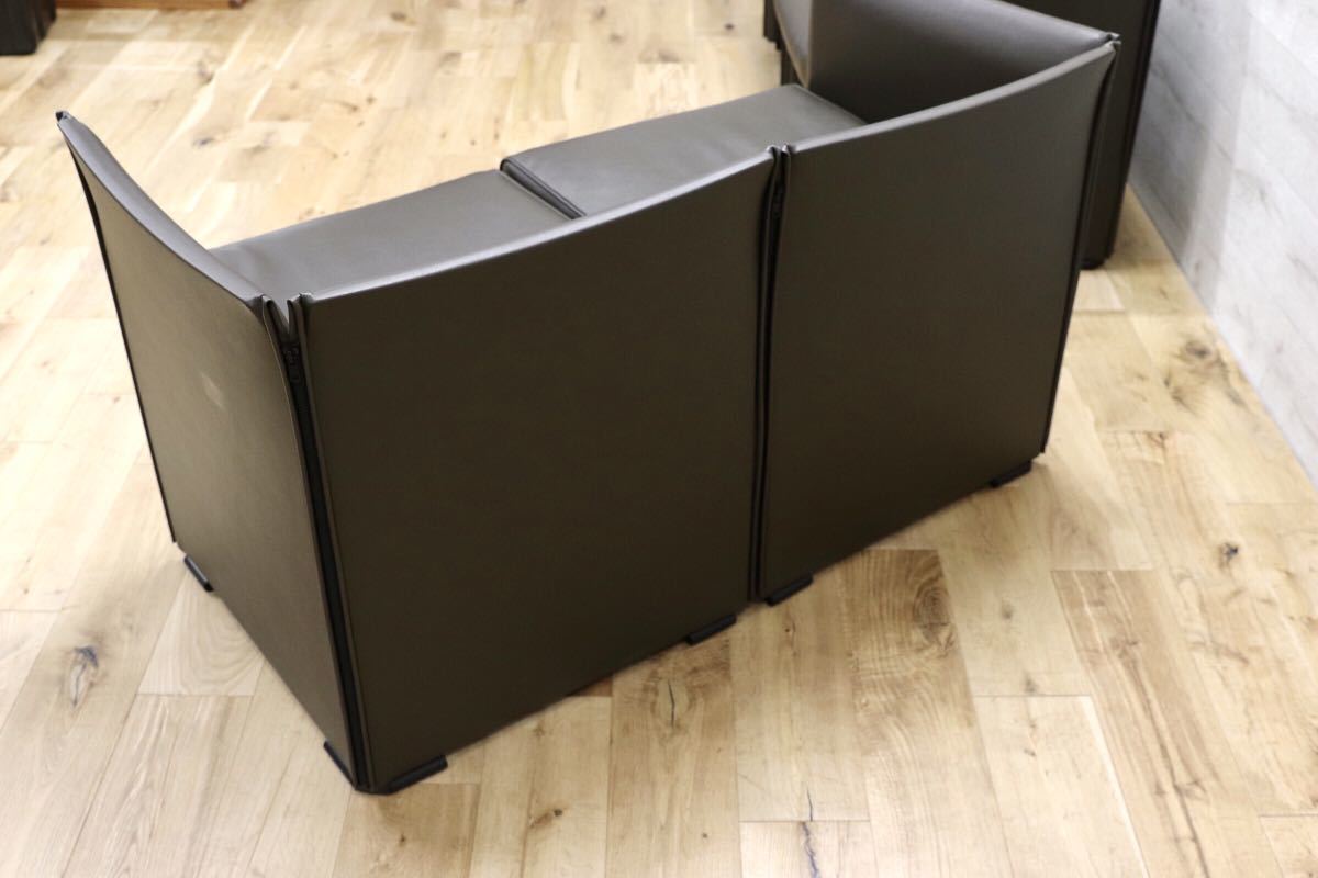 GMEH129○Cassina / カッシーナ WISKEY ウィスキーソファ 3点セット Mario Bellini マリオ・ベリーニ イタリアモダン 定価約118万 展示品