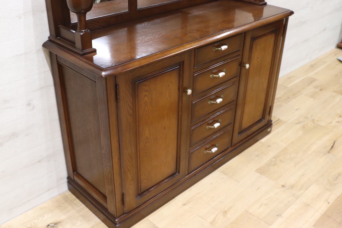 GMEN121○近藤工芸 / OAK Solid furniture 北海道旭川 キャビネット チェスト サイドボード リビングボード 楢材 オーク材 英国カントリー