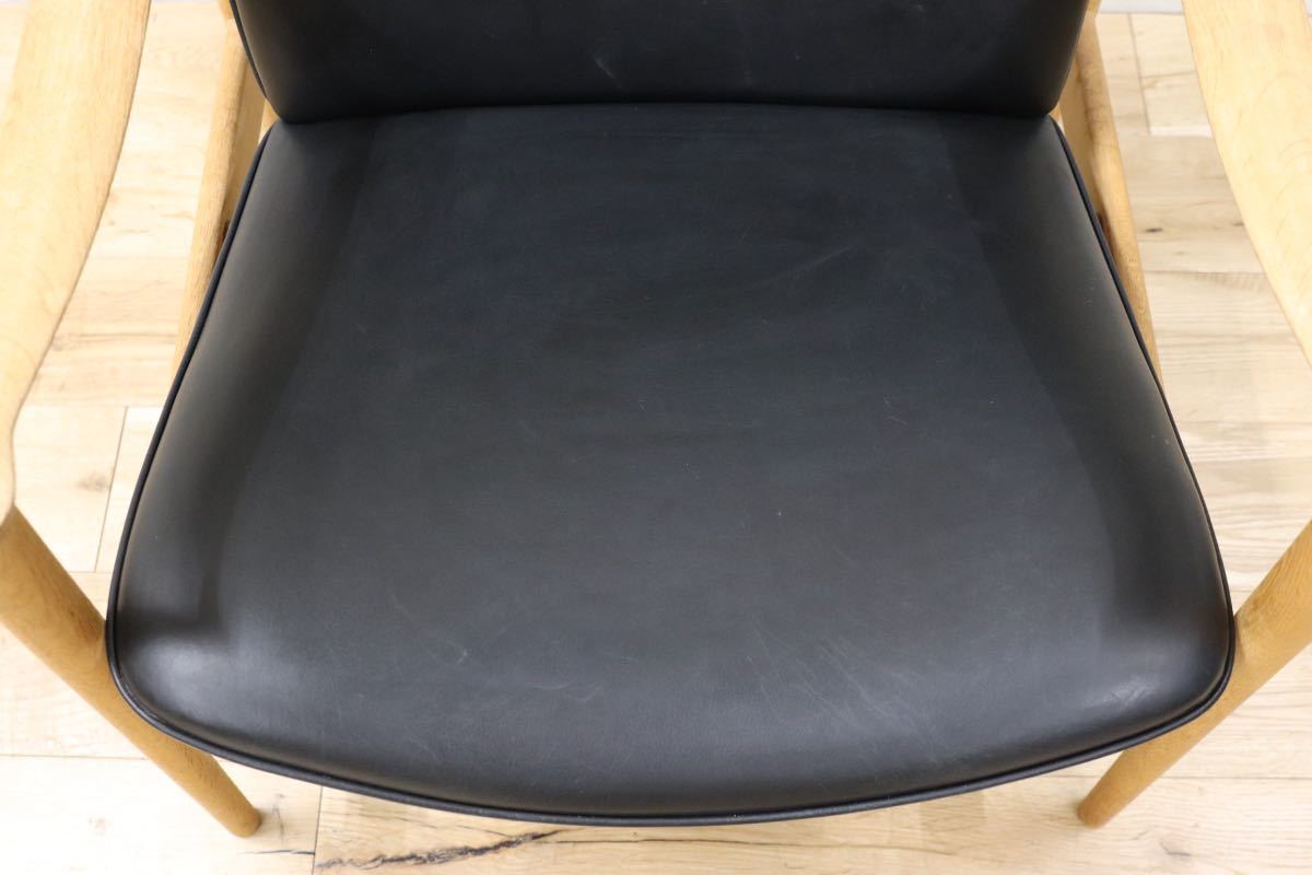 GMET232○ Fredrik Kayser / フレデリックカイザー イージーチェア Model 711 オーク材 本革 北欧ヴィンテージ デンマーク Easy Chair
