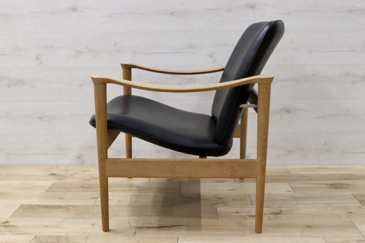 GMET232○ Fredrik Kayser / フレデリックカイザー イージーチェア Model 711 オーク材 本革 北欧ヴィンテージ デンマーク Easy Chair