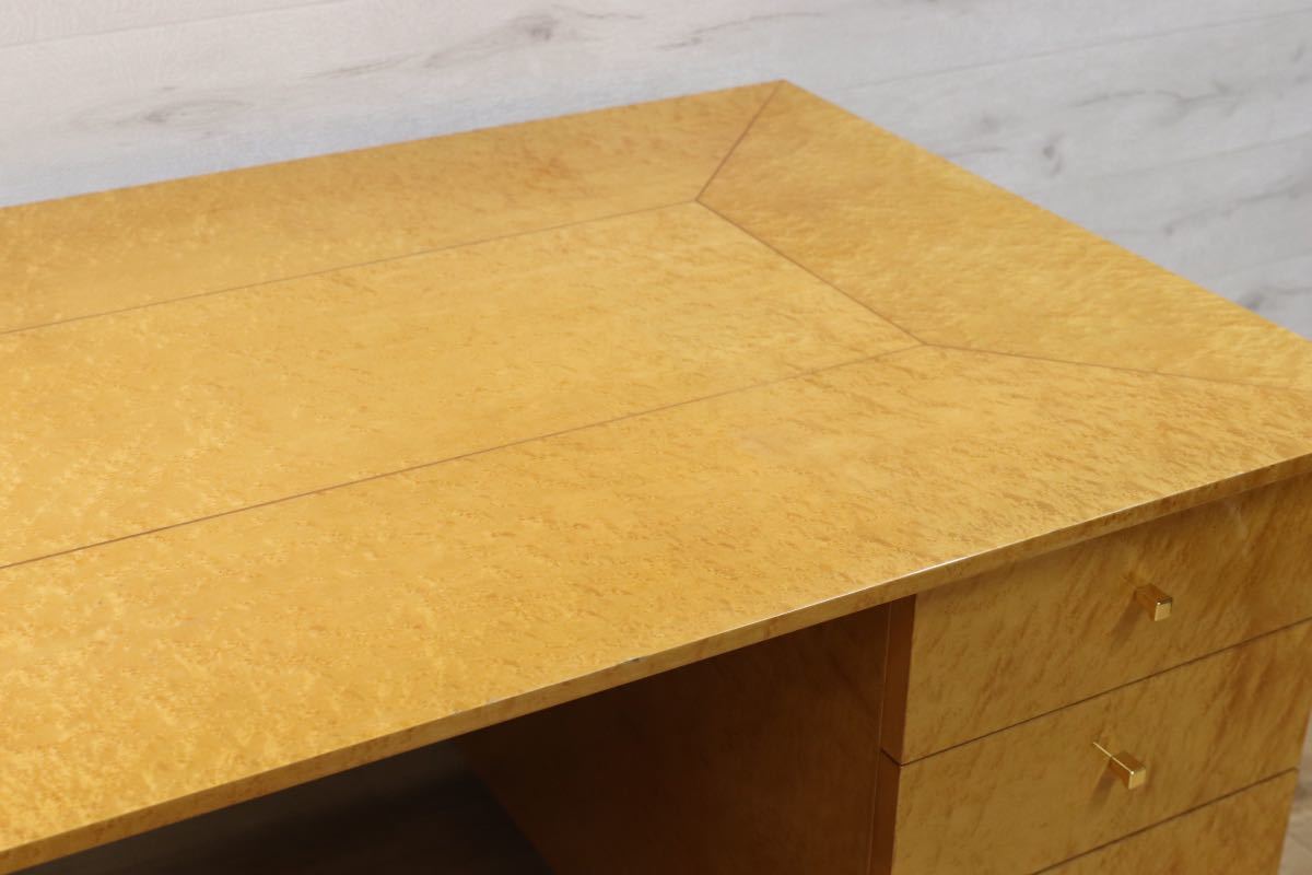 GMEK529○IDC大塚家具 スプレンダー バーズアイメープル 両袖机 書斎机 学習机 最高級 エグゼクティブデスク 定価約73万