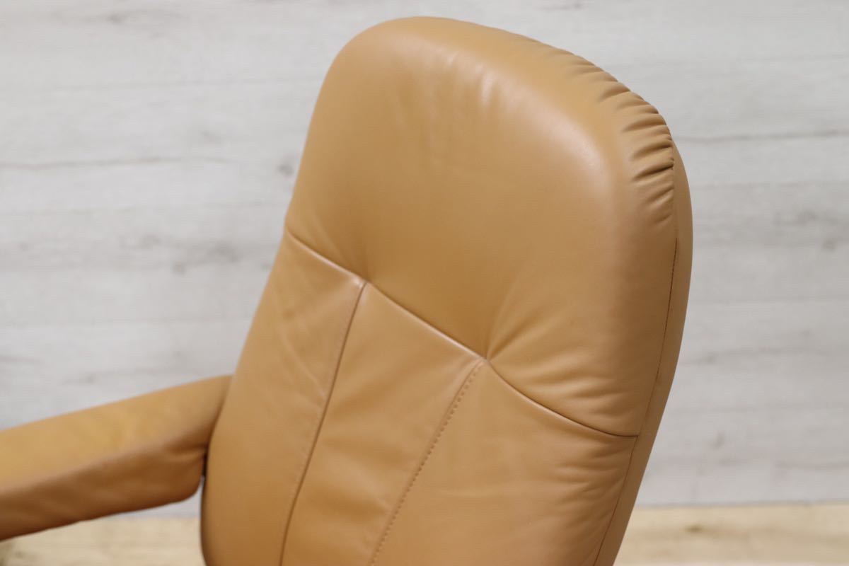 GMET317○himolla / ヒモラ ゼロストレス 定価約38万 本革 パーソナルチェア リクライニングチェア ドイツ IDC大塚家具 オットマン付き