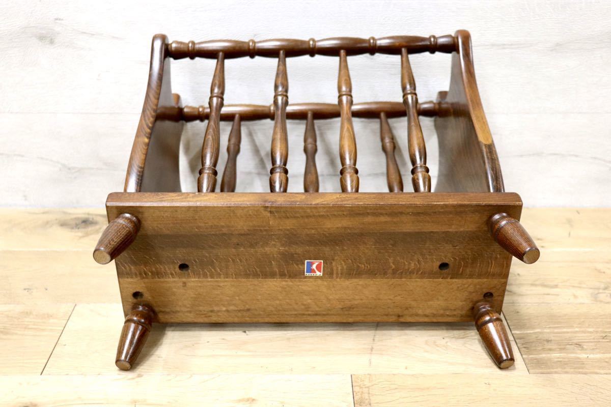 GMET281○飛騨産業 / HIDA キツツキ マガジンラック スリッパラック レトロ アンティーク