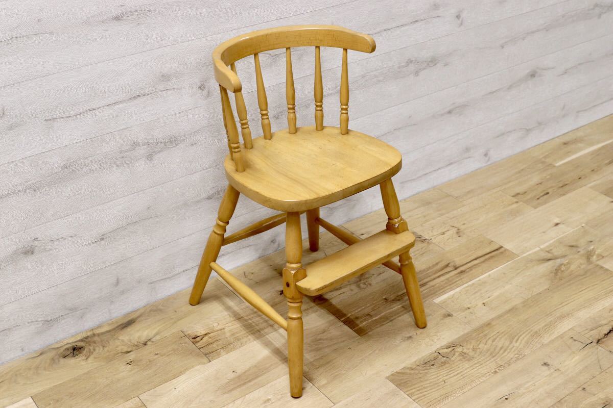 GMET179○柏木工 / KASHIWA ベビーチェア ブナ材 飛騨家具 アンティーク ビンテージ チェア 椅子