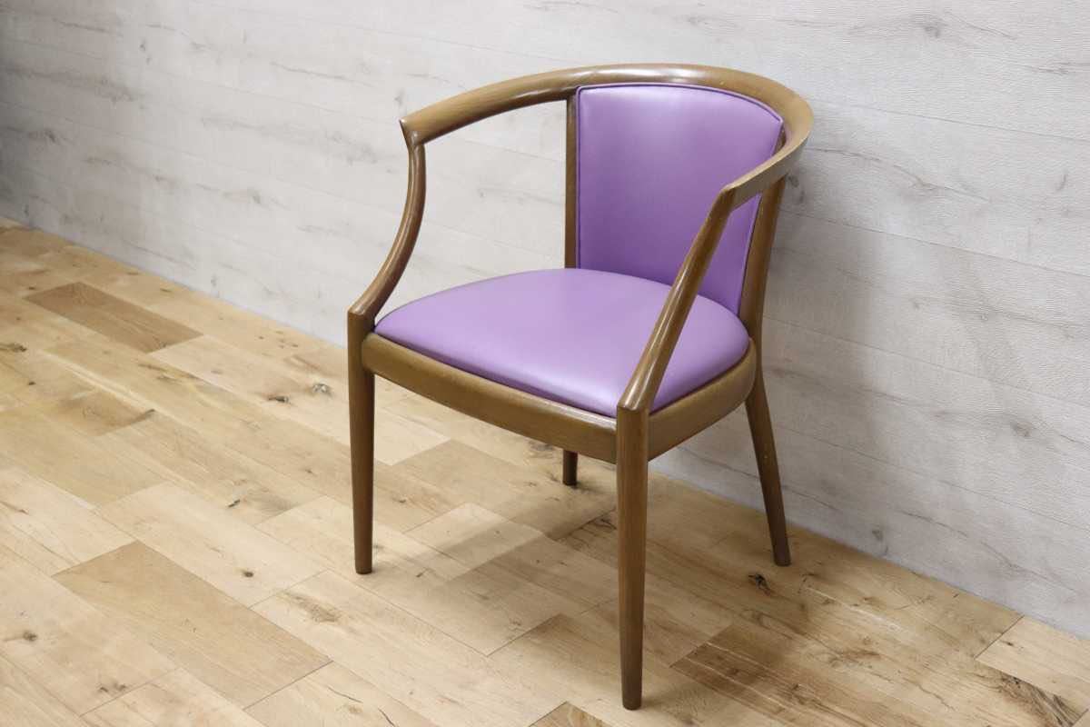 GMEN158E○nissin / 日進木工 DOMOCOSシリーズ 廃番 アームチェア 椅子 ダイニングチェア 飛騨の家具 レトロ ノスタルジック カフェ