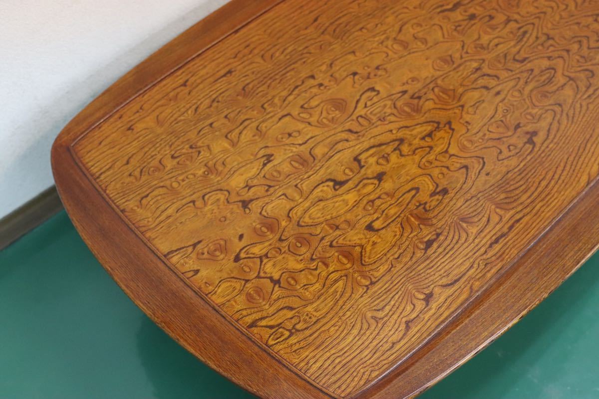 GMEH268○モリシゲ / MORISHIGE 座卓 座敷 ローテーブル センターテーブル 木製 玉杢 和モダン