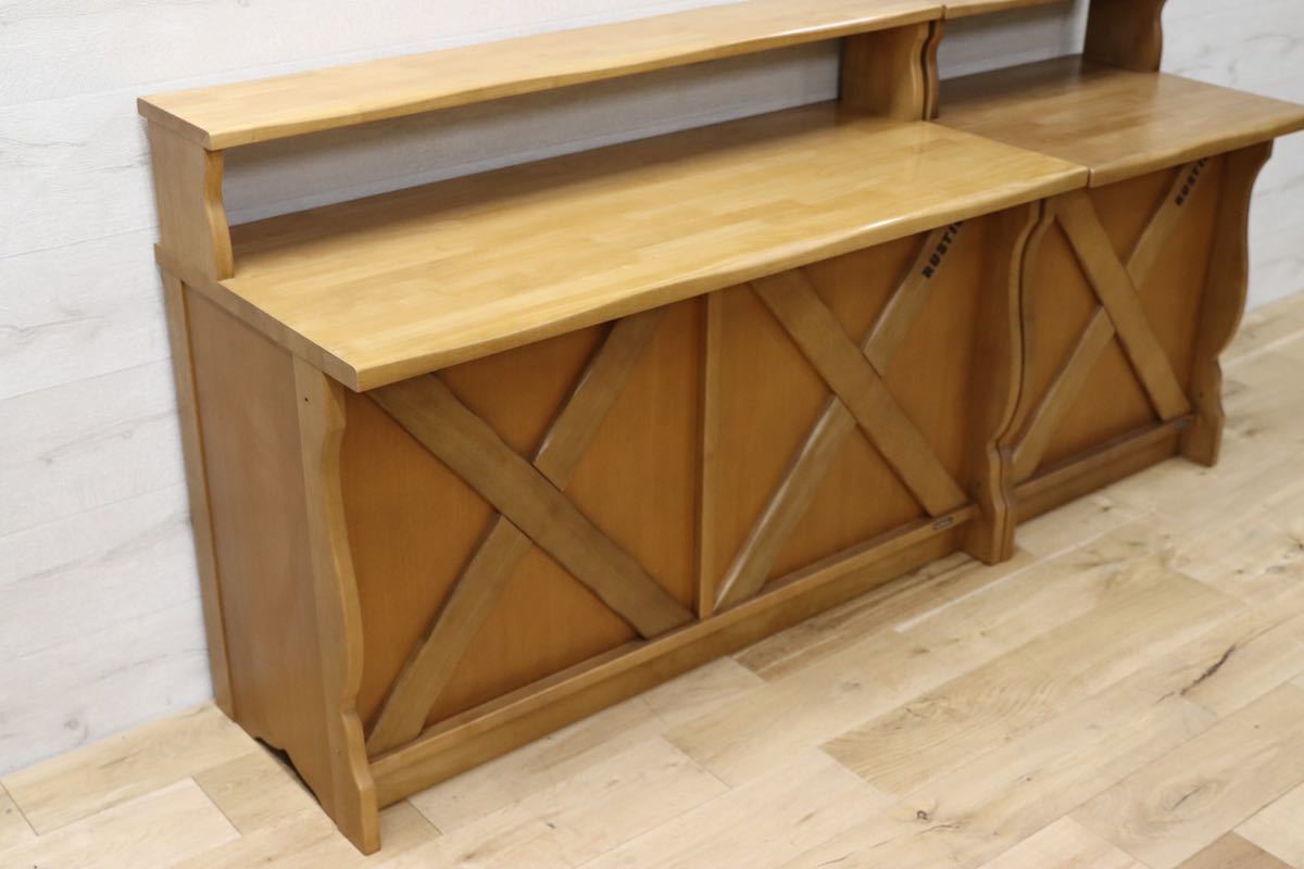 GMEN205○karimoku / カリモク RUSTIC ルスティック カウンター サイドボード レンジボード 2点セット ナチュラル 廃番