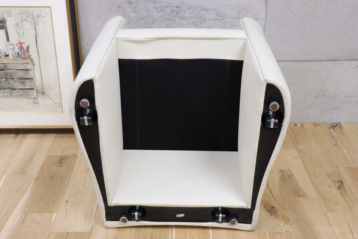 GMEK732D○matteograssi / マテオグラッシ 1人掛けソファ シングルソファ ラウンジチェア 総本革 定価約50〜60万 ホワイト イタリア モダン