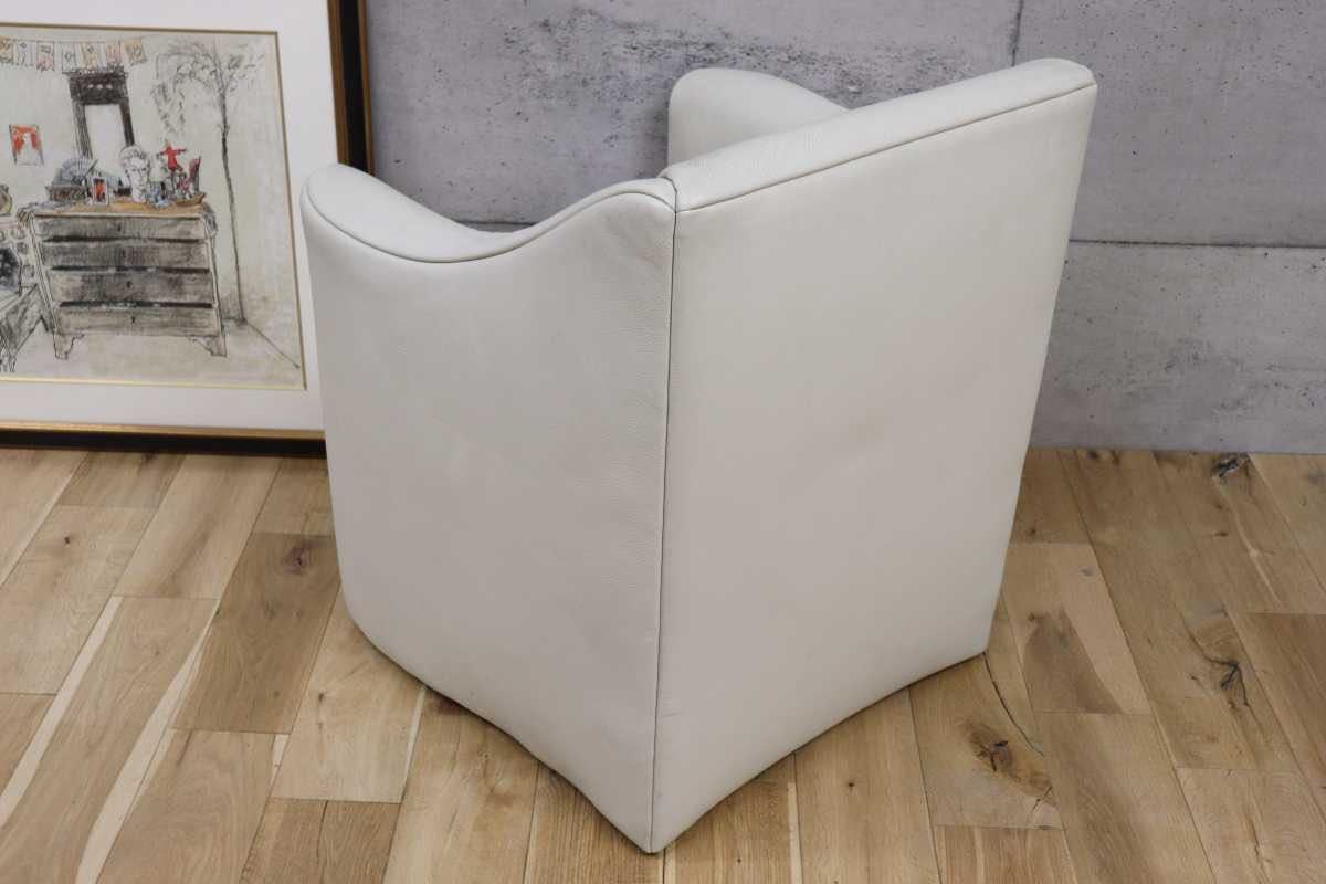 GMEK732E○matteograssi / マテオグラッシ 1人掛けソファ シングルソファ ラウンジチェア 総本革 定価約50〜60万 ホワイト イタリア モダン