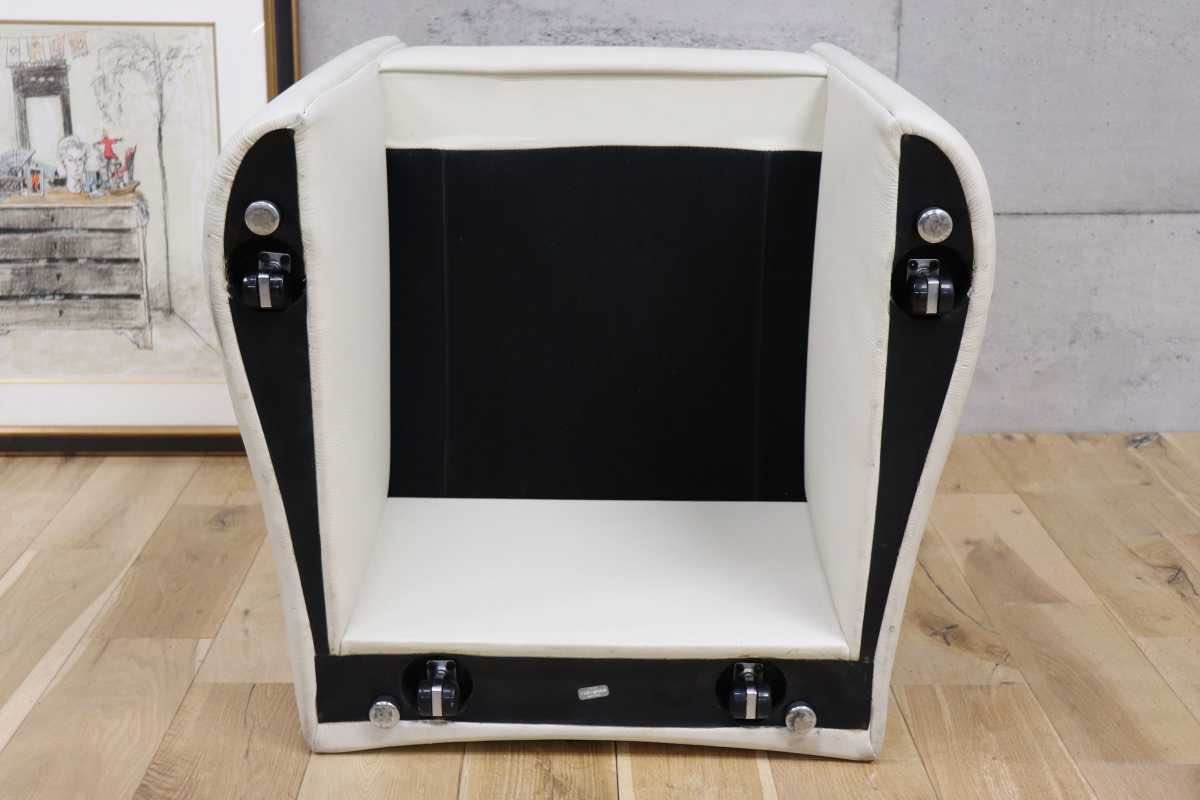 GMEK732F○matteograssi / マテオグラッシ 1人掛けソファ シングルソファ ラウンジチェア 総本革 定価約50〜60万 ホワイト イタリア モダン