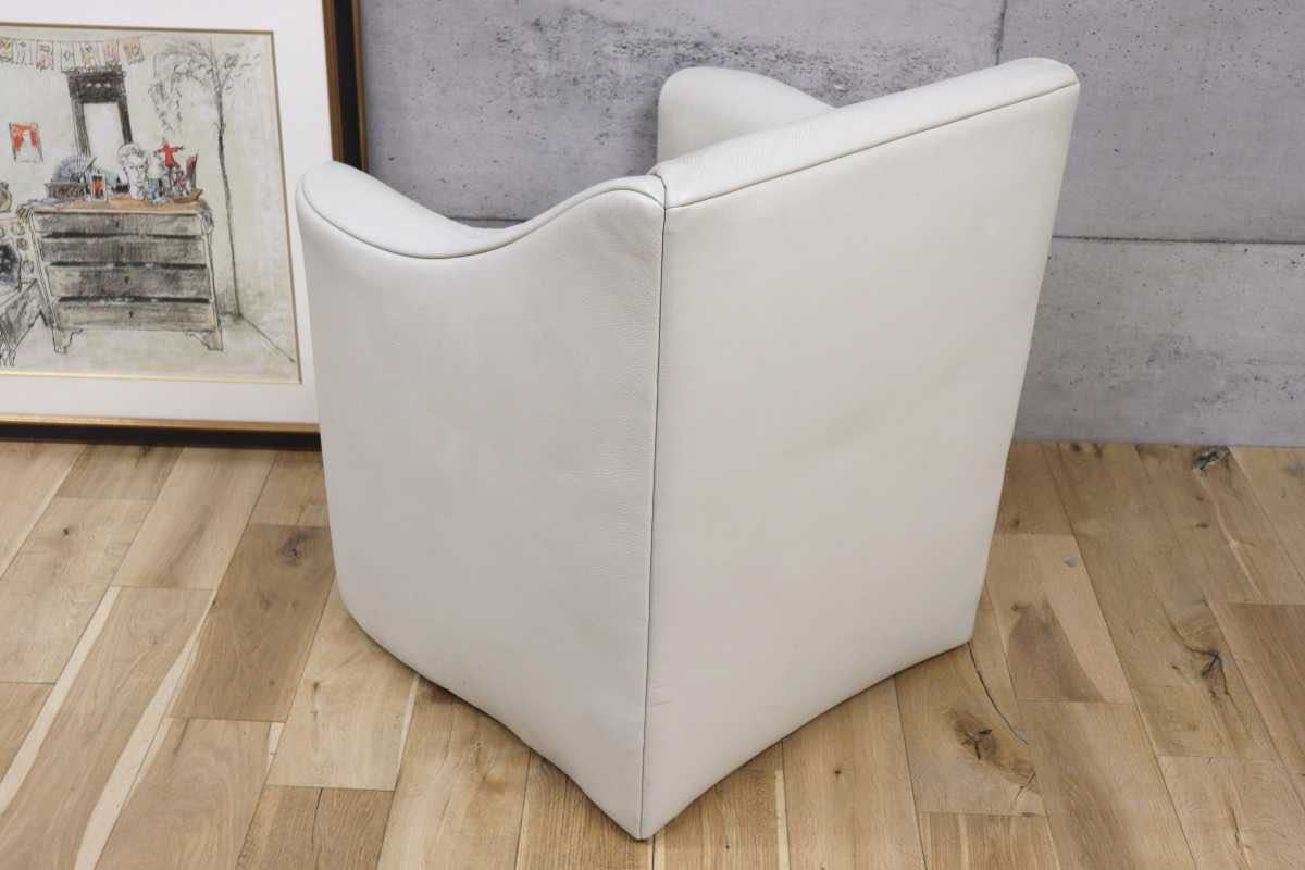 GMEK732F○matteograssi / マテオグラッシ 1人掛けソファ シングルソファ ラウンジチェア 総本革 定価約50〜60万 ホワイト イタリア モダン