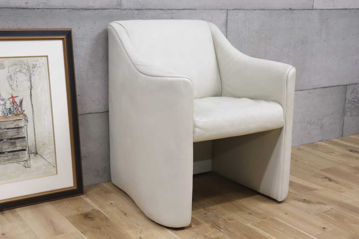 GMEK732F○matteograssi / マテオグラッシ 1人掛けソファ シングルソファ ラウンジチェア 総本革 定価約50〜60万 ホワイト イタリア モダン