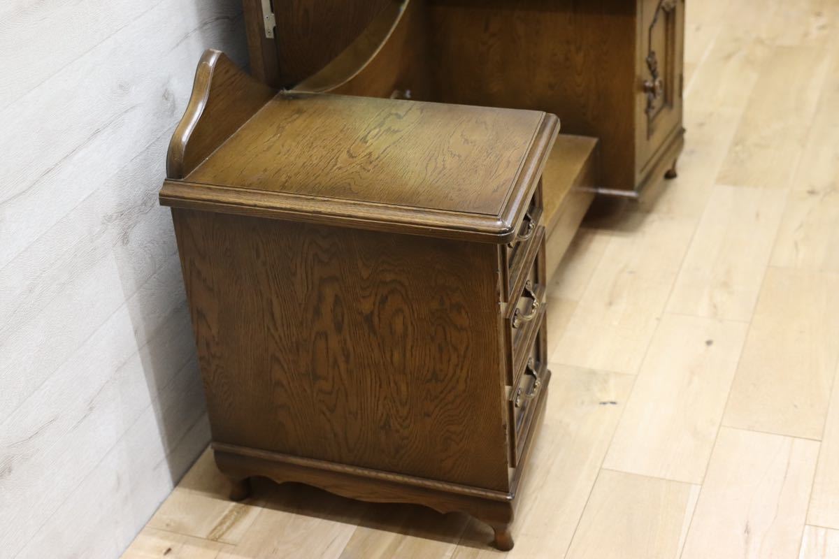 GMEN200○神戸家具 洋家具 ドレッサー 鏡台 化粧台 オーク材 クラシック カントリー 検)永田良介