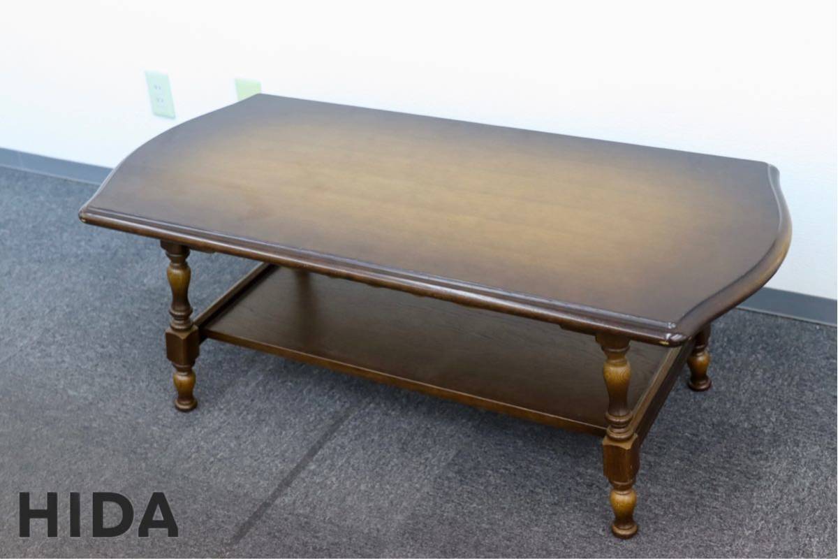 GMEK833○飛騨産業 / HIDA キツツキ 穂高 センターテーブル リビングテーブル ローテーブル オーク材 定価約9万