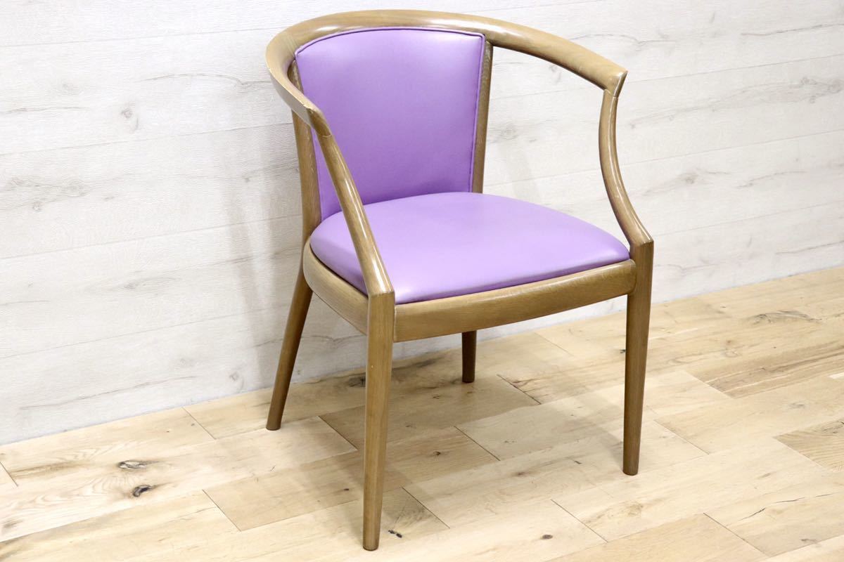 GMEN158F○nissin / 日進木工 DOMOCOSシリーズ 廃番 アームチェア 椅子 ダイニングチェア 飛騨の家具 レトロ ノスタルジック カフェ