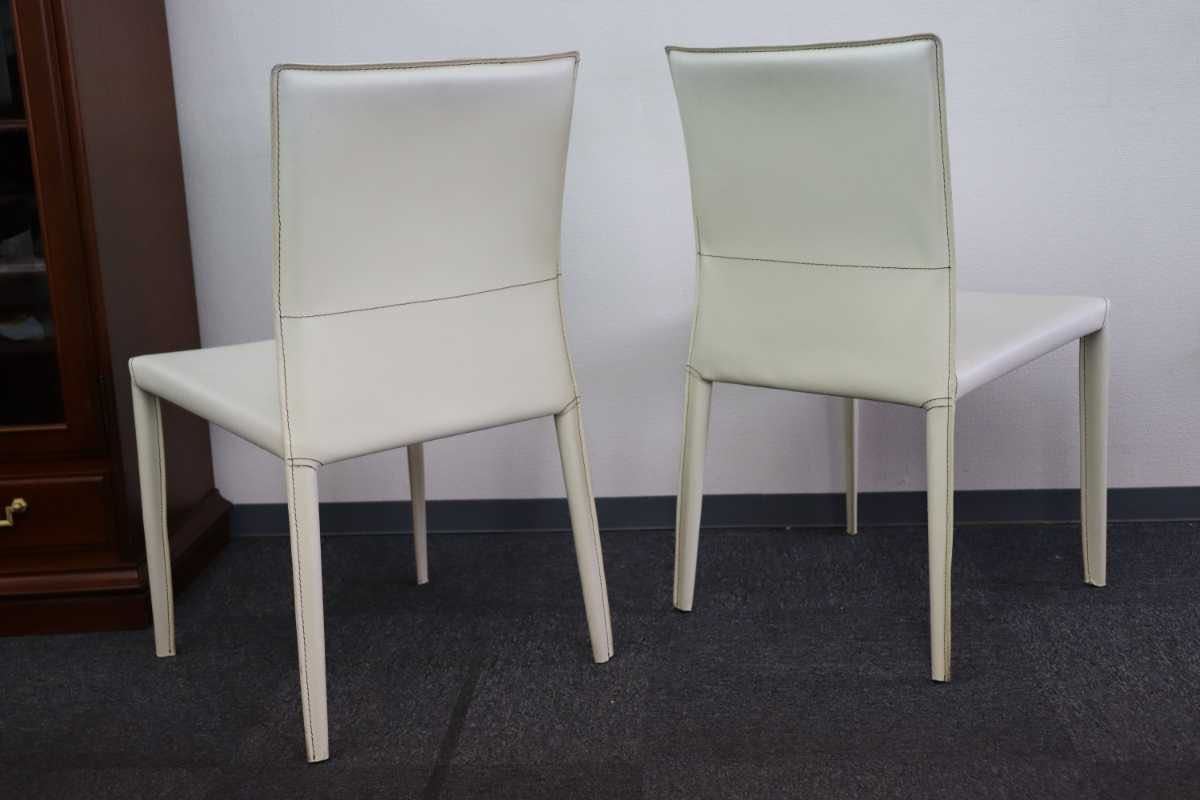 GMEK791B○Asplund / アスプルンド レザーチェア ダイニングチェア ステッチレザー 定価約8万 モダン