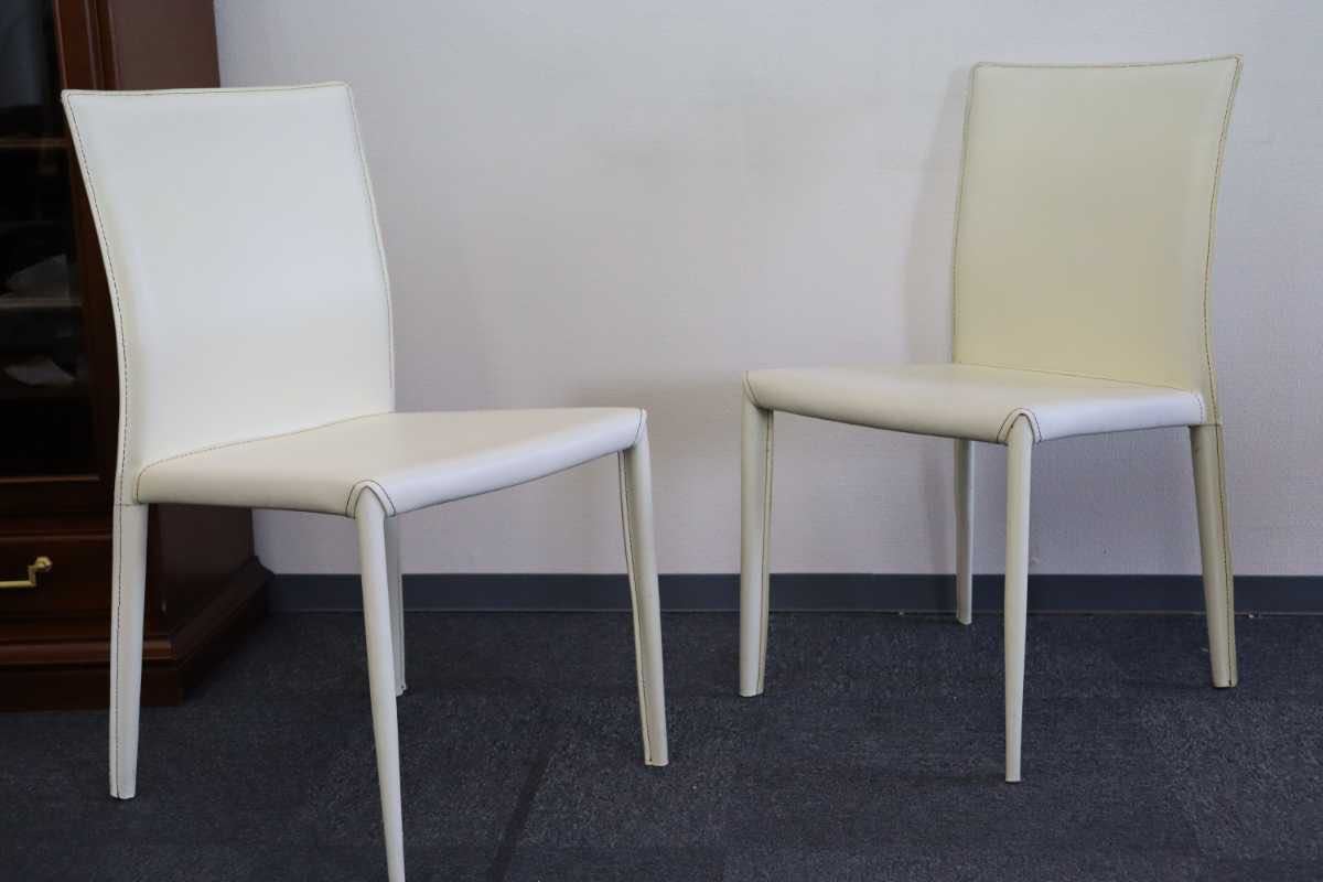 GMEK791B○Asplund / アスプルンド レザーチェア ダイニングチェア ステッチレザー 定価約8万 モダン