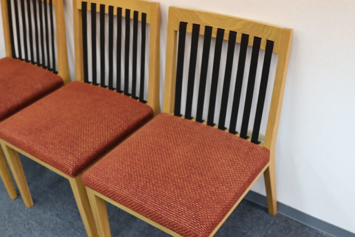 GMEK884○Ritzwell / リッツウェル BLAVA ブラヴァ ダイニングチェア 椅子 3脚セット オーク材 ファブリック 定価約29万 展示品