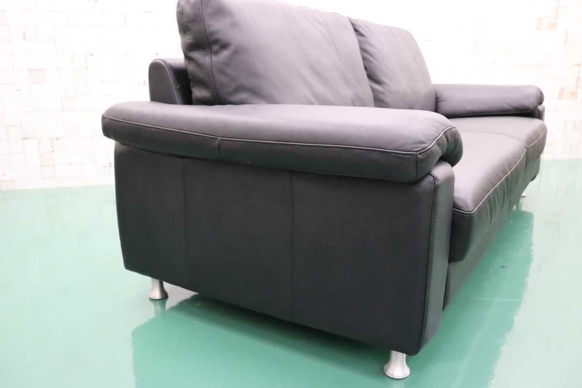 GMEH289B○HTL ワタリジャパン 3人掛けソファ トリプルソファ 黒本革 IDC大塚家具