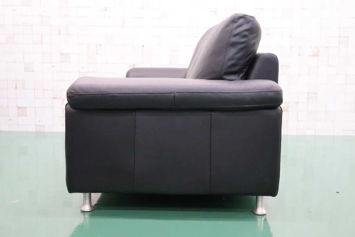 GMEH289B○HTL ワタリジャパン 3人掛けソファ トリプルソファ 黒本革 IDC大塚家具