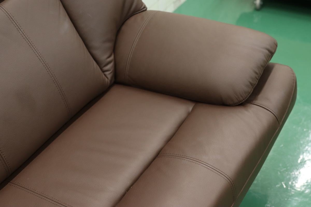 GMFK4○UNKOCHAN FURNITURE / ウンコちゃん 2人掛けソファ ラブソファ 2シーター 長椅子 ダークブラウン 本革